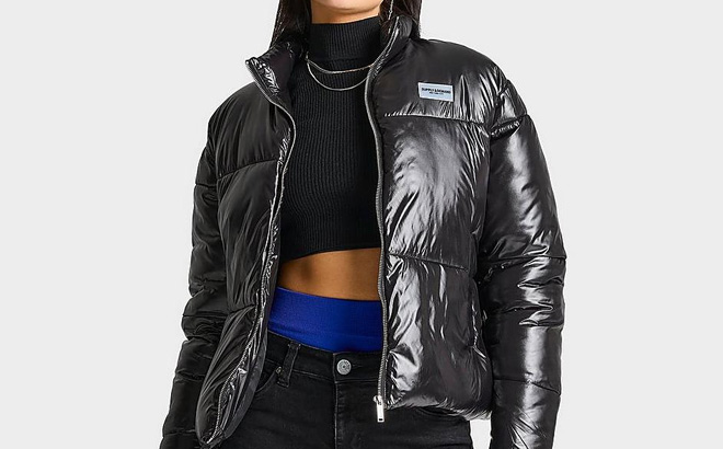 Woman in Black Puffer Jacket