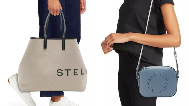 Women Holding Stella McCartney Camera and Tote Bags