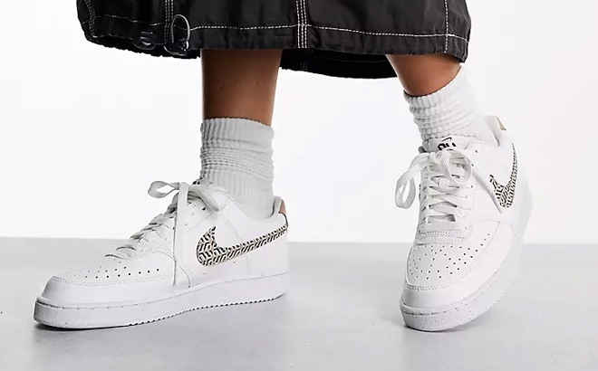 Women Wearing Nike Court Vision Low Sneakers