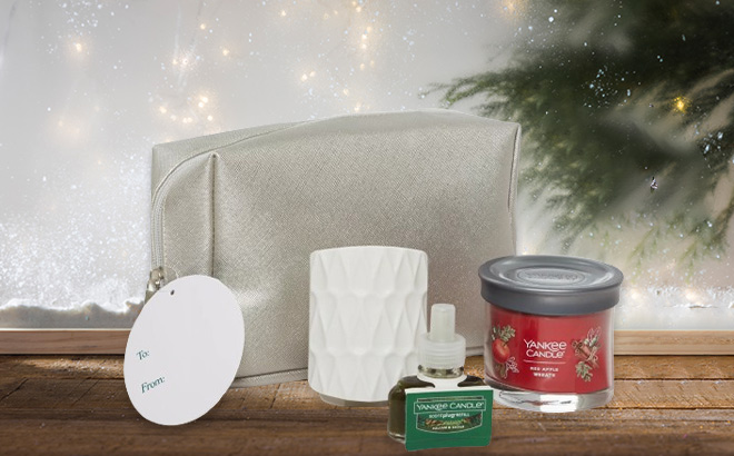 Yankee Candle Silver Holiday Medium Tote Set