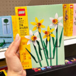 a Hand Holding LEGO Daffodils 216 Piece Set