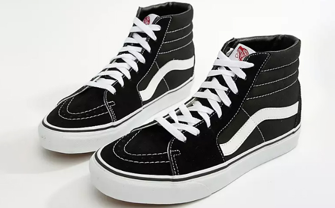 a Pair of Vans SK8 Hi Black Sneakers