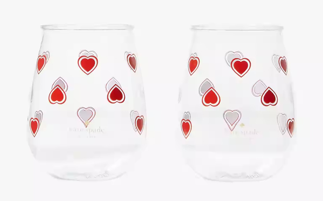 an Image of Heartfelt Geo Acrylic Stemless Wine Glass 2 Count