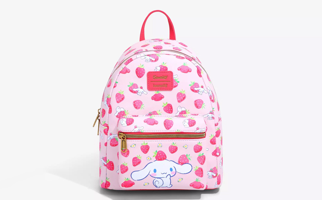 an Image of Loungefly Cinnamoroll Strawberries Mini Backpack