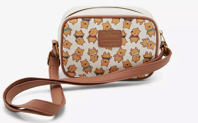 an Image of Loungefly Disney Winnie The Pooh Chibi Muted Colors Camera Crossbody Bag