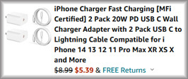 iPhone Charger Checkout Screen
