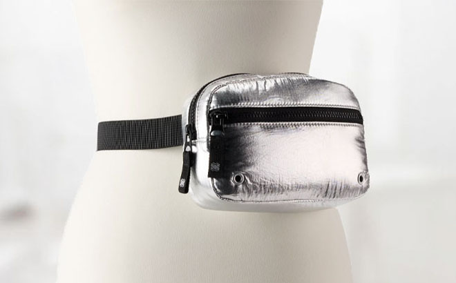 A Mannequin Wearing FLX Dome Puff Metallic Belt Bag