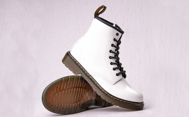 A Pair of Dr Martens 1460 Big Kids Boots in White