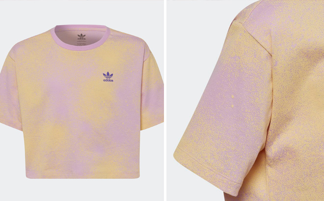 Adidas Kids Graphic Print Cropped Tee