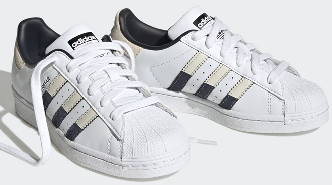 Adidas Kids Superstar Shoes in Black and White