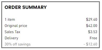 Adidas Shoes Order Summary