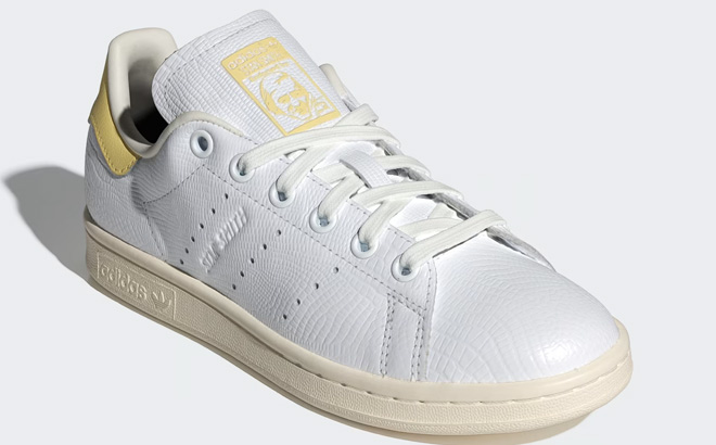 Adidas Stan Smith Womens Shoes in White and Almost Yellow Color