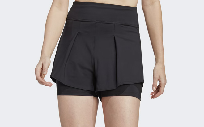 Adidas Womens Tennis Match Shorts in Black Color