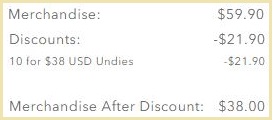 Aerie Undies Checkout Page