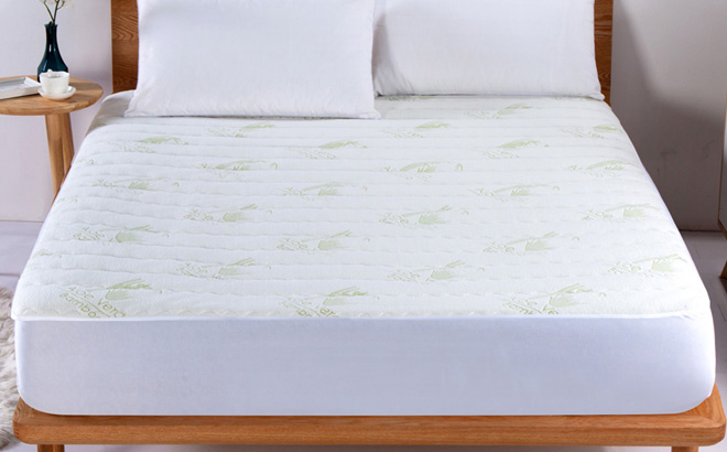 Aloe Vera Hypoallergenic Bamboo Mattress Pad Twin