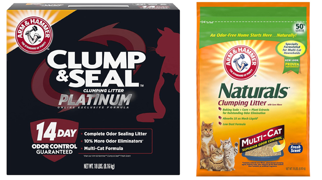 Arm Hammer Clump Seal Platinum Odor Sealing Clumping Cat Litter and Naturals Cat Litter