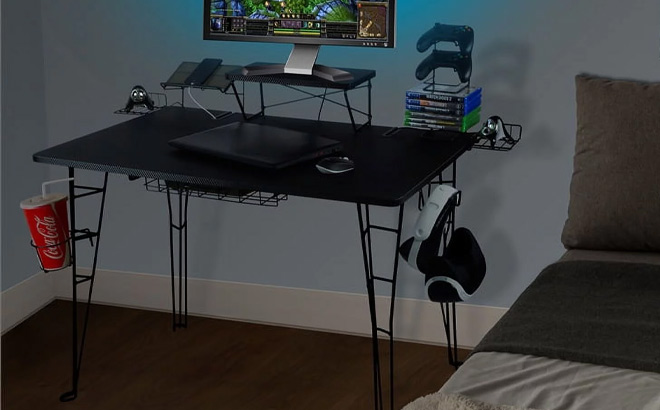 Atlantic Original Gaming Desk with Monitor Stand