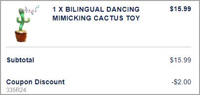 BILINGUAL DANCING MIMICKING CACTUS TOY Checkout price