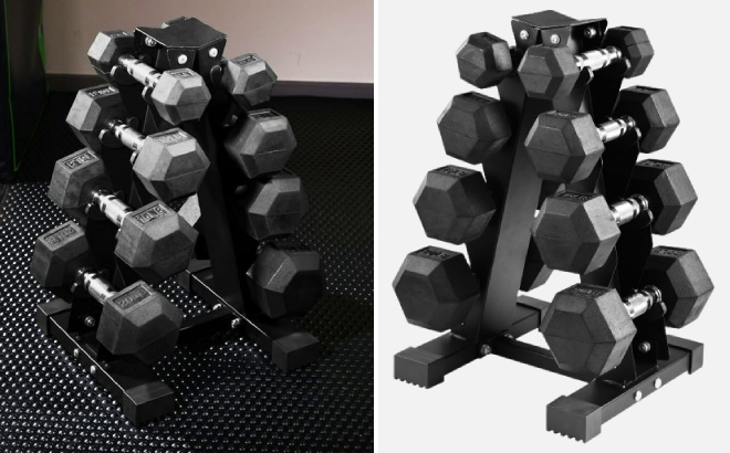 BalanceFrom 100 Pound Dumbbell Weight Set