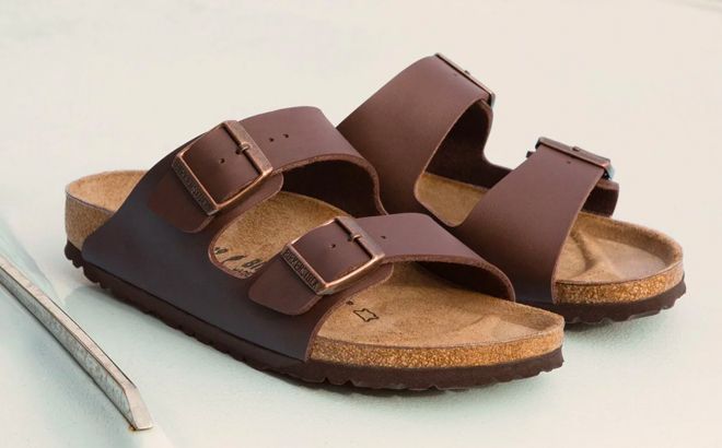 Birkenstock Arizona Birko Floor Dark Brown Sandals