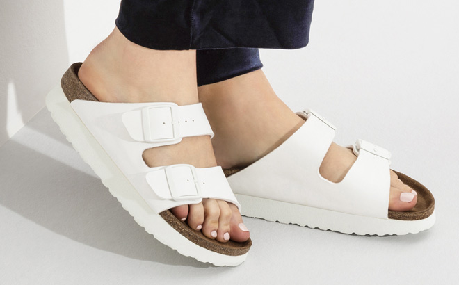 Birkenstock Papillio Arizona Platform Vegan Sandalin White