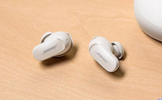 Bose QuietComfort Earbuds II on a Wooden Table