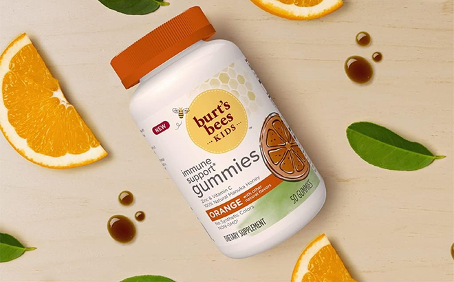 Burts Bees Kids Immune Support Gummies with Vitamin C Zinc and Natural Manuka Honey