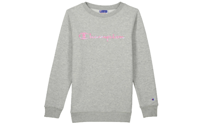 Champion Girls Marble Script Powerblend Crew Sweatshirt