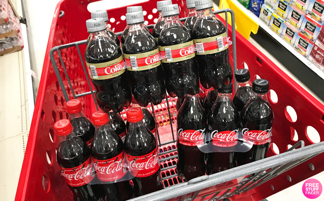 Coca Cola Sodas in a Cart