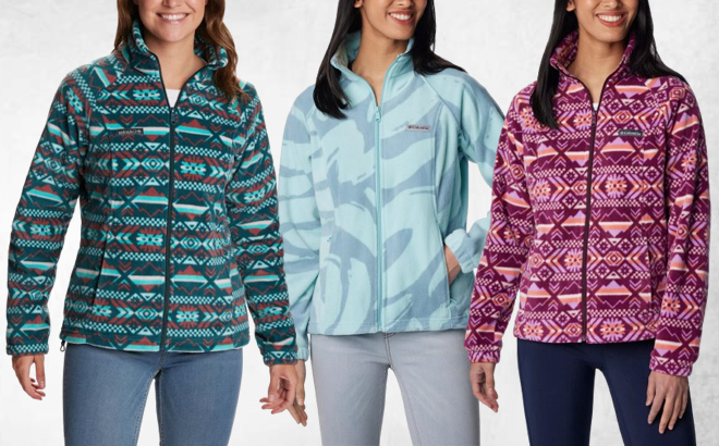 Columbia Womens Benton Springs Printed Fleece Jacket in Three Colors