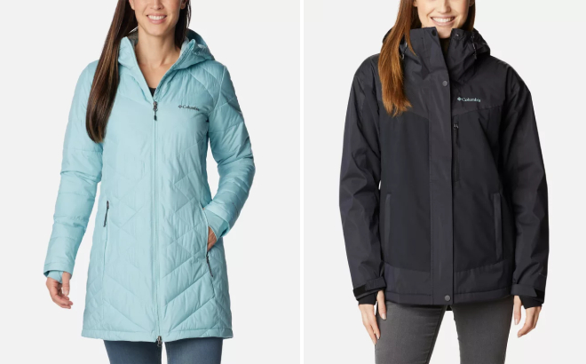 Columbia Womens Heavenly Long Hooded Jacket and Point Park Insulated Jacket