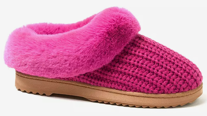 Dearfoams Hannah Festive Knit Womens Clog Slippers
