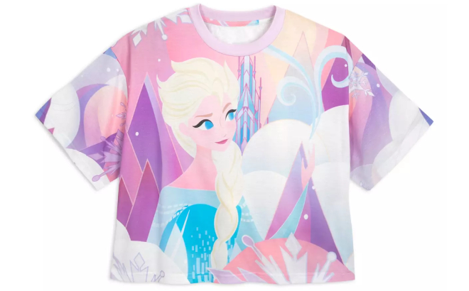 Disney Frozen Elsa Womens Semi Cropped Top 1