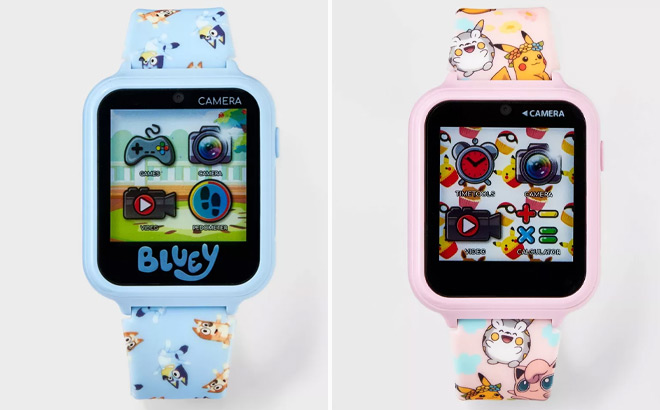 Disney Girls Bluey Interactive Smartwatch and Pokemon Girls Interactive Smartwatch