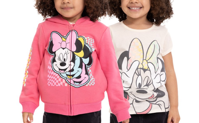 Disney Minnie Mouse Toddler Girls Hoodie Tee Set