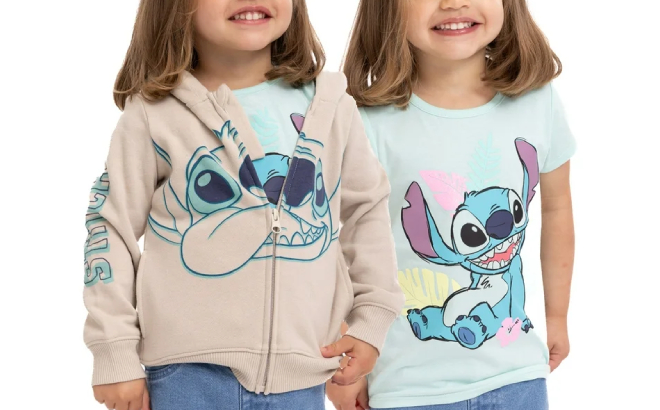 Disney Stitch Toddler Girls Hoodie Tee Set