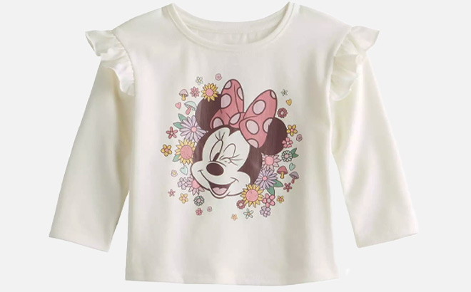 Disneys Minnie Mouse Baby Girl Long Sleeve Graphic Tee