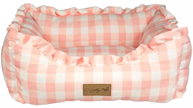 Doggy Parton Pink Rustic Ruffle Dog Bed