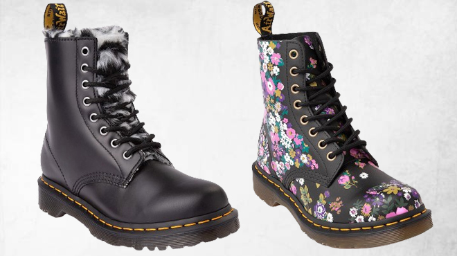 Dr Martens 1460 Womens Boots in Zebra and Floral