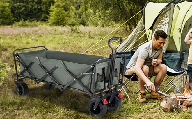 Folding Utility Wagon with Wheels