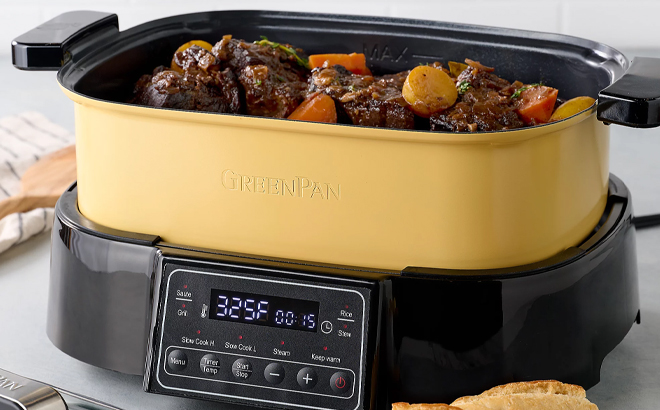 Food Being Prepared in the GreenPan 6 5 Quart Multi Cooker