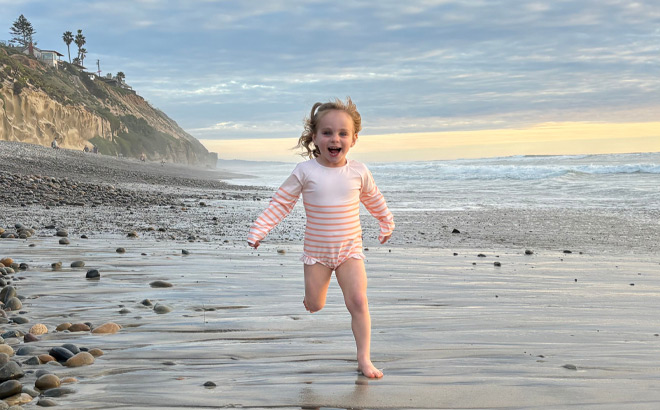 Girl Running on the Beach