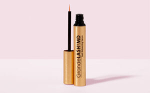 Grande Cosmetics GrandeLASH MD Lash Enhancing Serum on the Pink Table