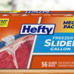 Hefty Slider Freezer Storage Bags on a Table