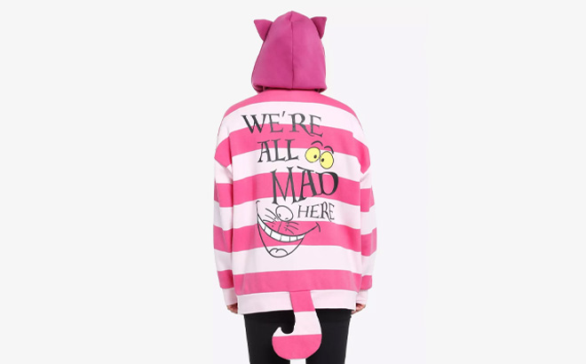 Human is Wearing Disney Alice In Wonderland Cheshire Cat Girls Hoodie