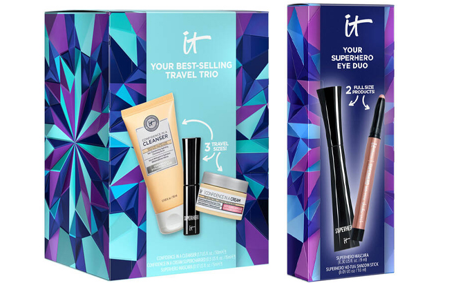 IT Cosmetics Its Your Best selling Travel size Beauty Trio and Your Transforming Superhero Eye Duo Makeup Gift Set