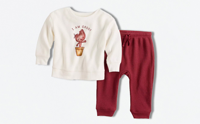 Jumping Beans Baby Boy Marvel Groot Graphic Tee Jogger Pants Set