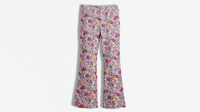 Jumping Beans Baby Toddler Girl Flare Pants in Charcoal Floral Color