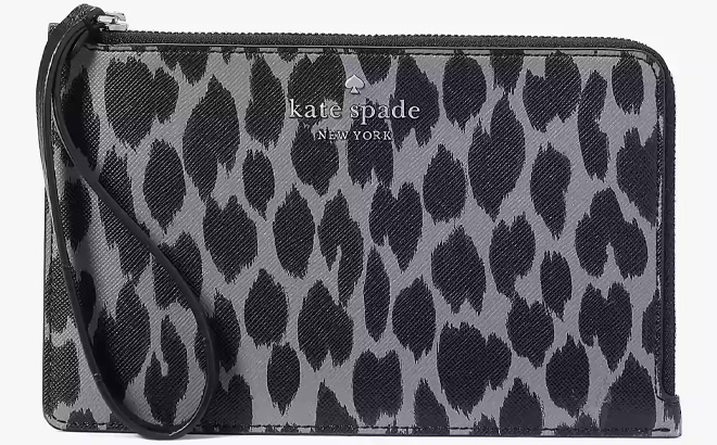 Kate Spade Outlet Staci Spotted Animal Medium L Zip Wristlet