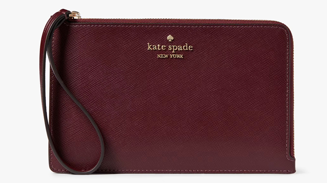 Kate Spade Staci Medium L zip Wristlet in Grenache